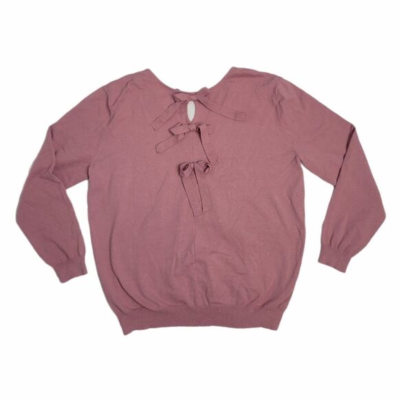 SHEIN CURVE sweater pink bow back sparkle plus size 4X - Picture 3 of 8